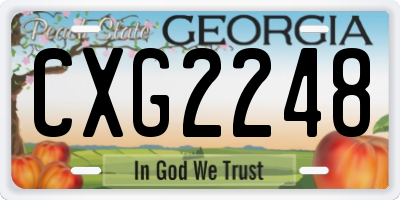 GA license plate CXG2248