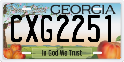 GA license plate CXG2251