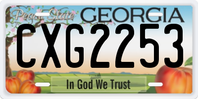 GA license plate CXG2253