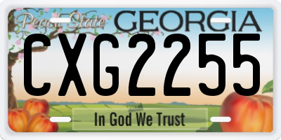 GA license plate CXG2255