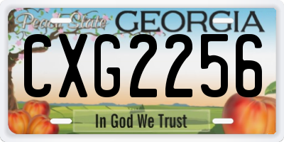 GA license plate CXG2256