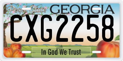 GA license plate CXG2258