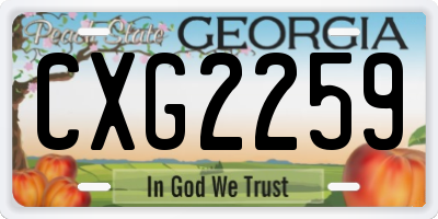 GA license plate CXG2259