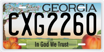GA license plate CXG2260