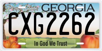 GA license plate CXG2262