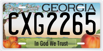 GA license plate CXG2265