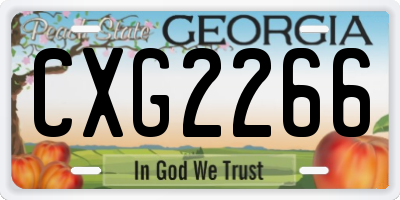 GA license plate CXG2266