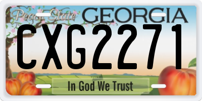 GA license plate CXG2271