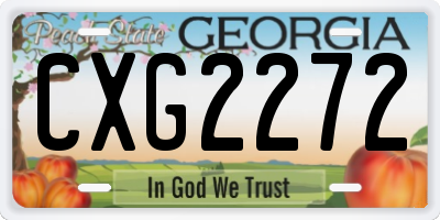 GA license plate CXG2272