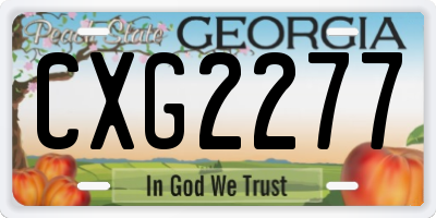 GA license plate CXG2277