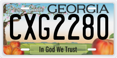 GA license plate CXG2280