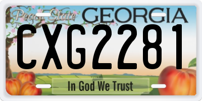 GA license plate CXG2281
