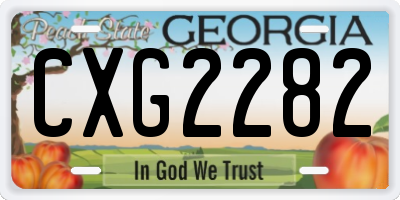 GA license plate CXG2282