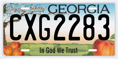 GA license plate CXG2283