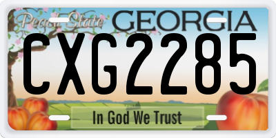 GA license plate CXG2285