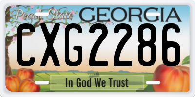 GA license plate CXG2286