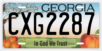 GA license plate CXG2287