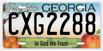 GA license plate CXG2288