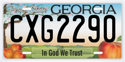 GA license plate CXG2290