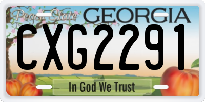 GA license plate CXG2291