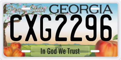 GA license plate CXG2296