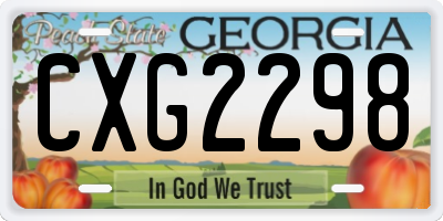 GA license plate CXG2298
