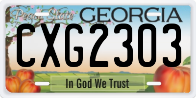 GA license plate CXG2303