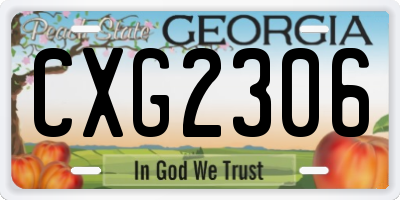 GA license plate CXG2306
