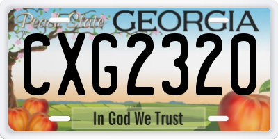 GA license plate CXG2320