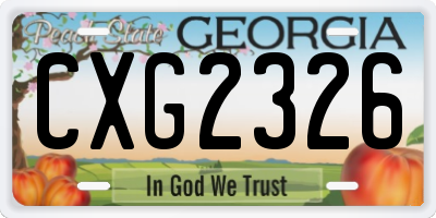 GA license plate CXG2326