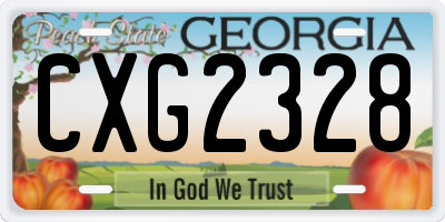 GA license plate CXG2328