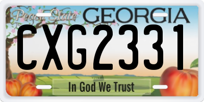 GA license plate CXG2331