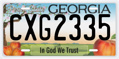 GA license plate CXG2335