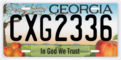 GA license plate CXG2336