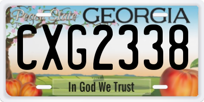 GA license plate CXG2338