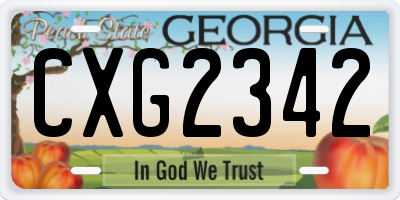 GA license plate CXG2342