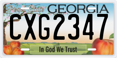 GA license plate CXG2347