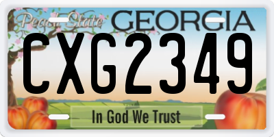 GA license plate CXG2349