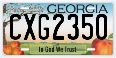 GA license plate CXG2350
