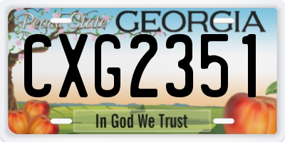 GA license plate CXG2351