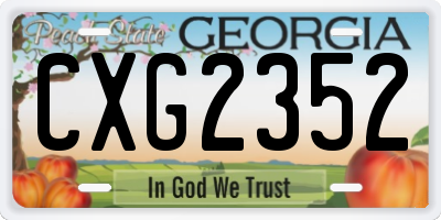GA license plate CXG2352