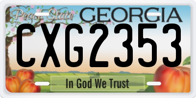 GA license plate CXG2353
