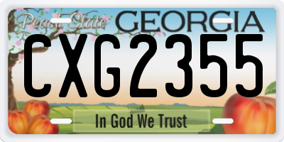 GA license plate CXG2355