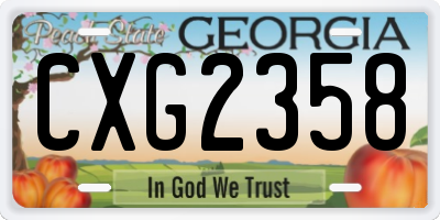 GA license plate CXG2358