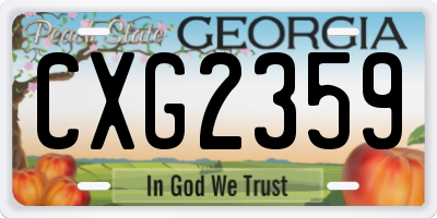 GA license plate CXG2359