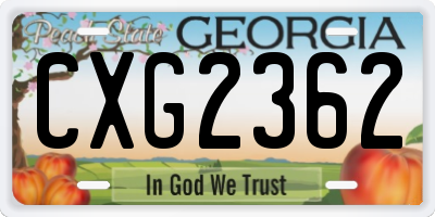 GA license plate CXG2362