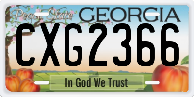 GA license plate CXG2366