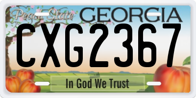 GA license plate CXG2367