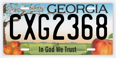 GA license plate CXG2368