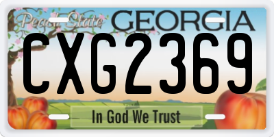 GA license plate CXG2369